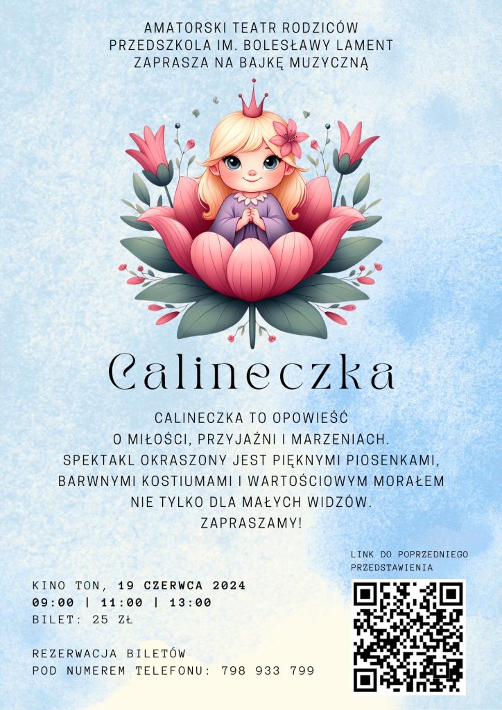 Calineczka - zaproszenie na spektakl